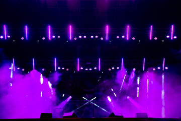 Obraz premium concert light show, colorful and vivid stage spotlight on stage background