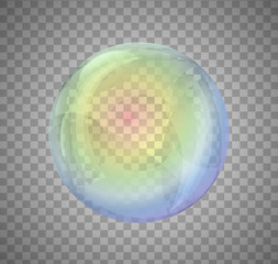 realistic rainbow color bubbles on transparent
