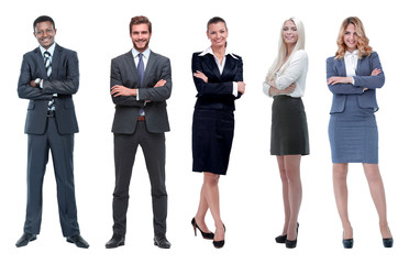 Obraz premium Collage of business people on white background