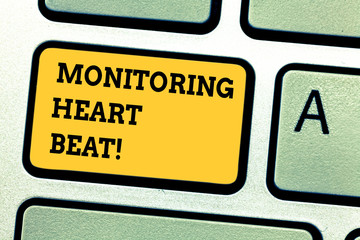 Word writing text Monitoring Heart Beat. Business concept for Measure or record the heart rate in...