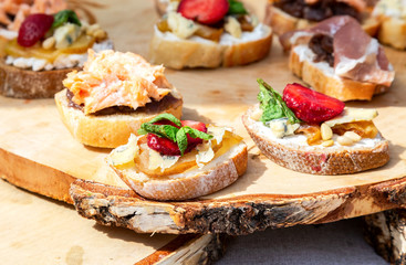 Tasty fresh sandwiches with different filling