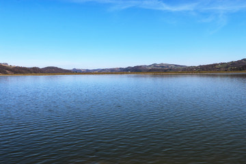 Calm blue lake