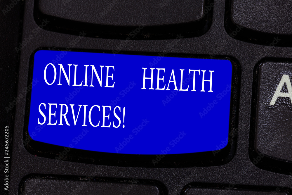 Fototapete conceptual hand writing showing online health services. business photo text healthcare practice supp