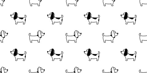 Dog seamless pattern french bulldog vector isolated paw Breed repeat wallpaper cartoon tile background