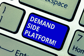 Text sign showing Deanalysisd Side Platform. Conceptual photo Software that is used for...