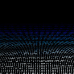 Digital Matrix, Bits Pattern of Ones and Zeros - Abstract Modern 3D Digital Information Vector Background or Wallpaper Template for Business, IT or Technology 