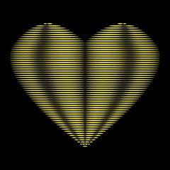Heart gold line on black background sign 3.12
