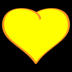 Gold heart on black background volume sign 6.12