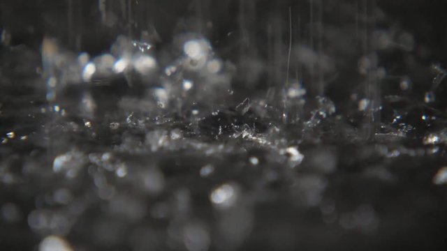 Fabulous black and white water creeping like volcano lava in slow motion  