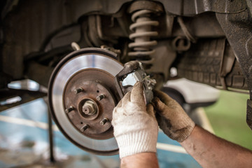 Repair of brake system on car wheels