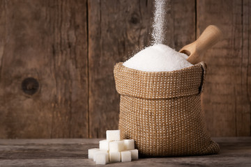 sugar in burlap sack