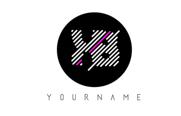 XB Letter Logo Design with White Lines and Black Circle