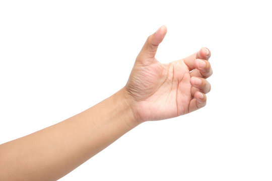 Hands holding something, clipping path.
