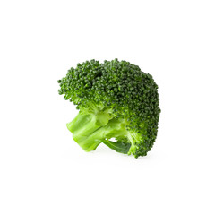 Fresh broccoli blocks for cooking isolated over white background.