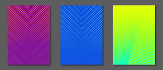 Collection A4 size minimal covers design. Cool colorful halftone gradients. Future geometric template. Eps10 vector.