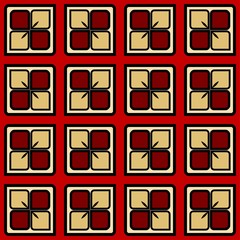 Luxury background with decorative geometric ornament. Retro creative design. Vector illustration. Fashion print, design for scrapbooking page, art deco, interior design. Red, gold color