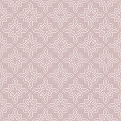 Abstract floral ornament in geometric style. Vector illustration. Beige color