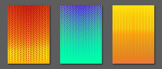 Collection A4 size minimal covers design. Cool colorful halftone gradients. Future geometric template. Eps10 vector.