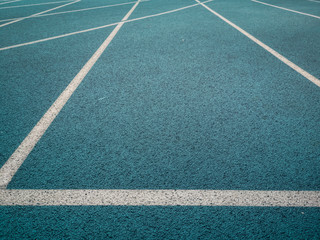 Athletics Track Running Stadium with vintage style. closeup