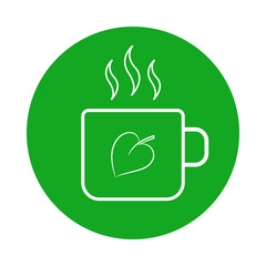 Cup of herbal tea. Vector icon.