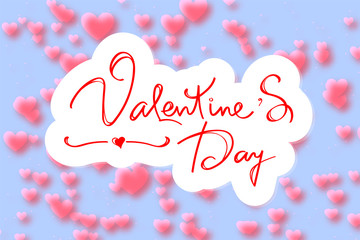 Valentine's Day Poster of Holiday Card. Vector Illustration.