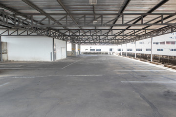 Empty cement Parking Garage interior in the hospital.
