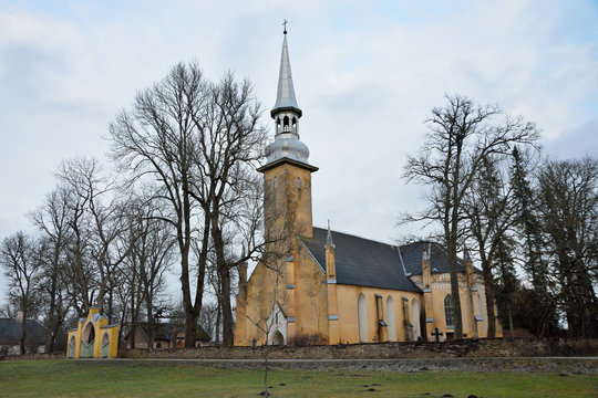 The Church in Simuna, Estonia in the late autumn