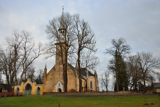 The Church in Simuna, Estonia in the late autumn