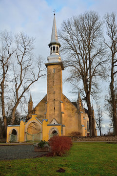 The Church in Simuna, Estonia in the late autumn