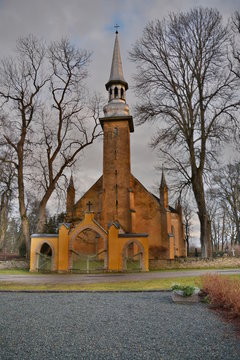 The Church in Simuna, Estonia in the late autumn