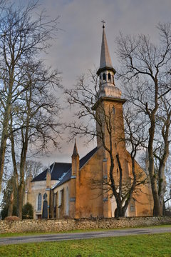 The Church in Simuna, Estonia in the late autumn