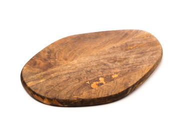 new rectangular wooden cutting board, top view, isolated - Image.