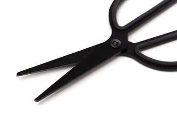 black scissors isolated on white.