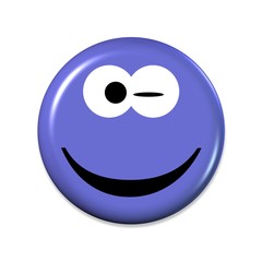 Emoji in Blau mit freundlichem Gesicht