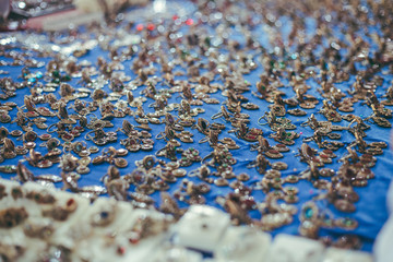 Silver jewelry at the flea market