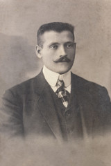 RUSSIA - CIRCA 1905-1910: A portrait of young man, Vintage Carte de Viste Edwardian era photo