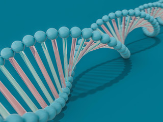 DNA chain. Abstract scientific background. 3D rendering