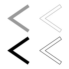 Kenaz rune Kanu symbol ulcer torch icon set grey black color illustration outline flat style simple image - obrazy, fototapety, plakaty