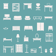 furniture icons set. vector