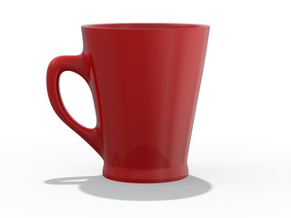 Red mug Mockup standing on the surface. 3D
