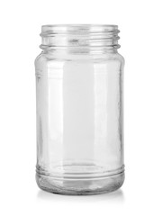 Empty glass jar isolated