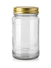 Empty glass jar isolated