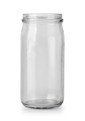 Empty glass jar isolated