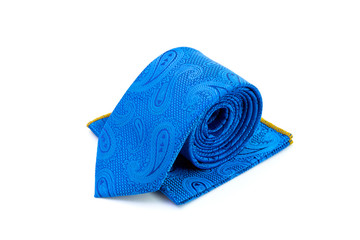 Blue tie and pocket square