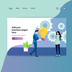 Web page design template for business meeting and brainstorming, strategic partnership, business success, creative products and services. Vector illustration design for website and mobile website