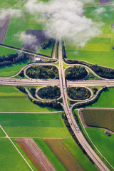 Autobahnkreuz in der Schweiz