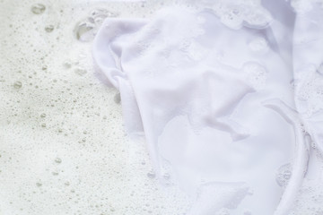 Soak  cloth before washing, white shirt