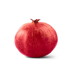Fresh ripe pomegranate isolated on white background.