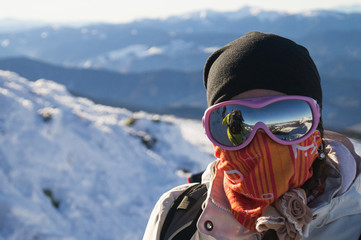  Winter adventures. Mountaineer. Carpathians. Ukraine.