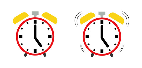 Modern alarm clock vector icon isolated on white background